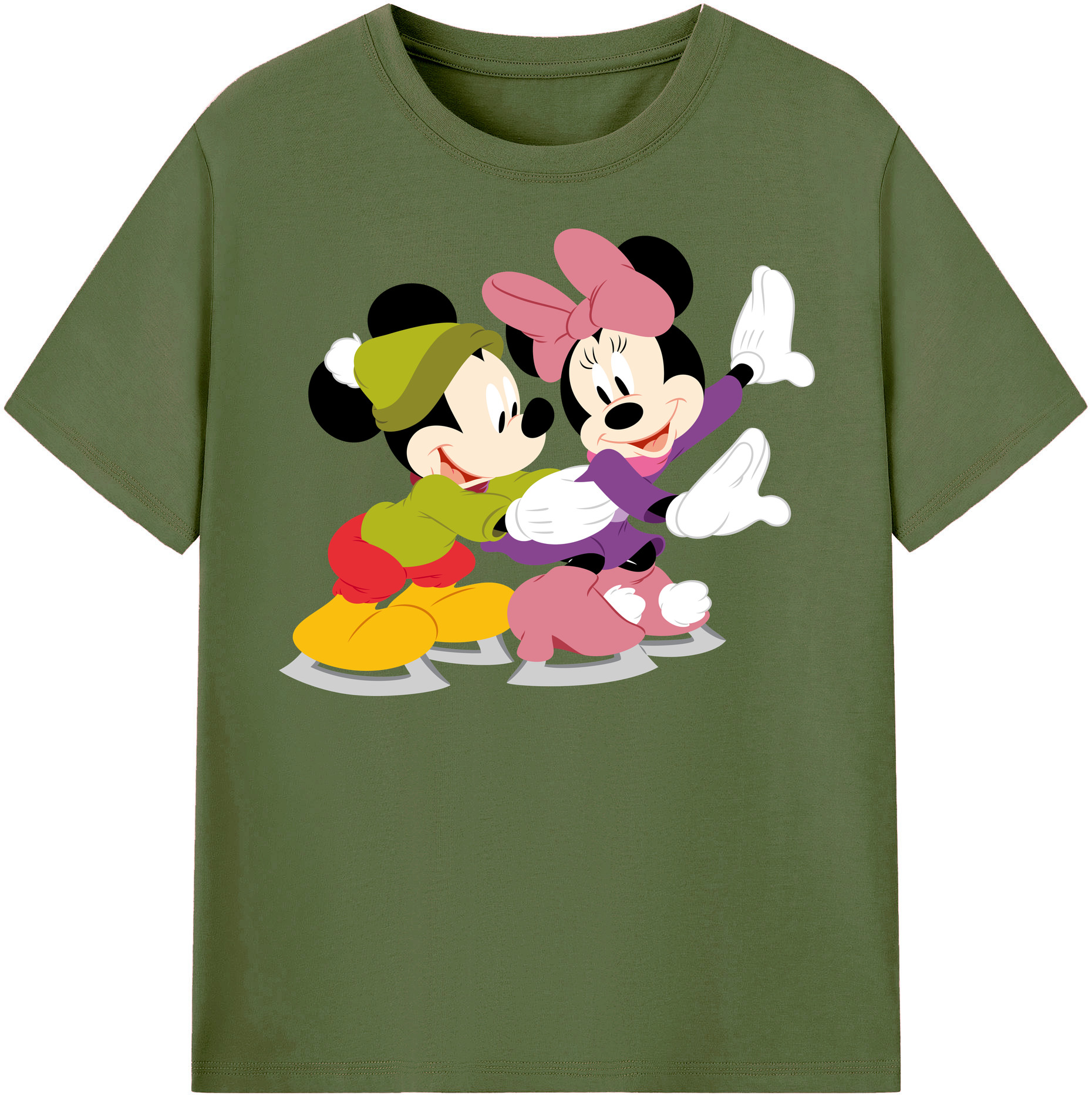 （画像用） ミッキーマウス Mickey Mouse 綿100％半袖Tシャツ（フロントプリント）